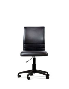 Silla Giratoria Tapizada Negra Porte con base negra 2