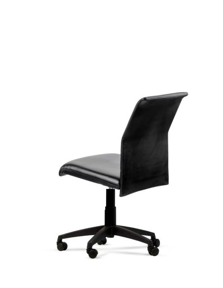 Silla Giratoria Tapizada Negra Porte con base negra