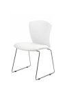Silla Cafe Blanca Trineo Cromado