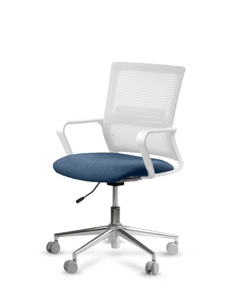 Silla de Trabajo LINK White Neumática Base Cromada
