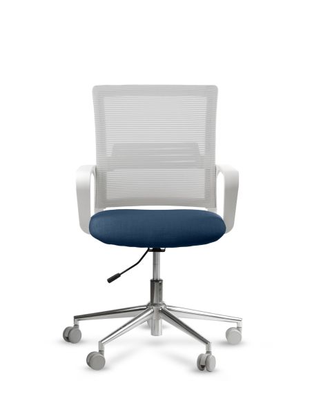 Silla de Trabajo LINK White Neumática Base Cromada