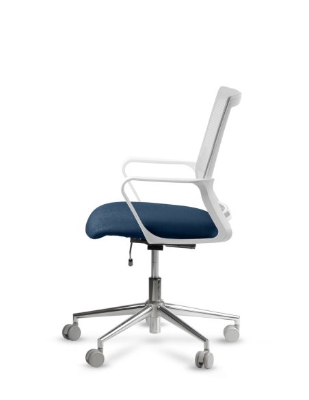 Silla de Trabajo LINK White Neumática Base Cromada