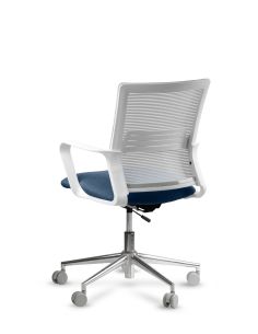 Silla de Trabajo LINK White Neumática Base Cromada 2