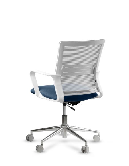 Silla de Trabajo LINK White Neumática Base Cromada