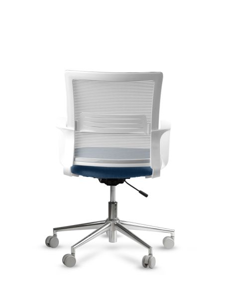 Silla de Trabajo LINK White Neumática Base Cromada