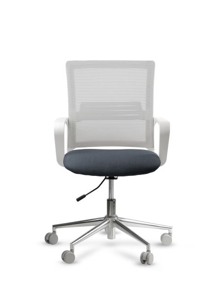 Silla de Trabajo LINK White Neumática Base Cromada
