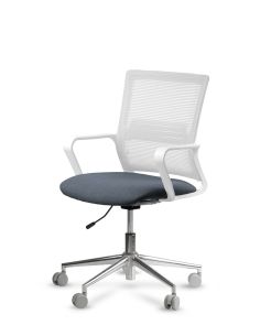 Silla de Trabajo LINK White Neumática Base Cromada