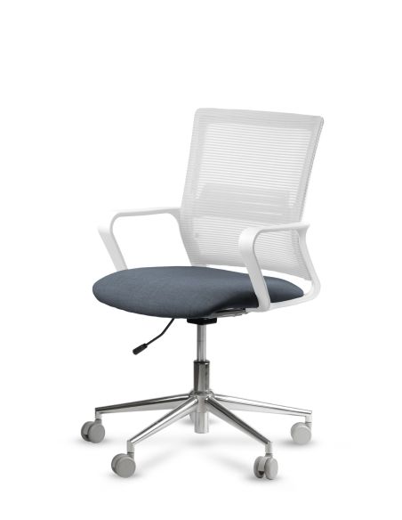 Silla de Trabajo LINK White Neumática Base Cromada