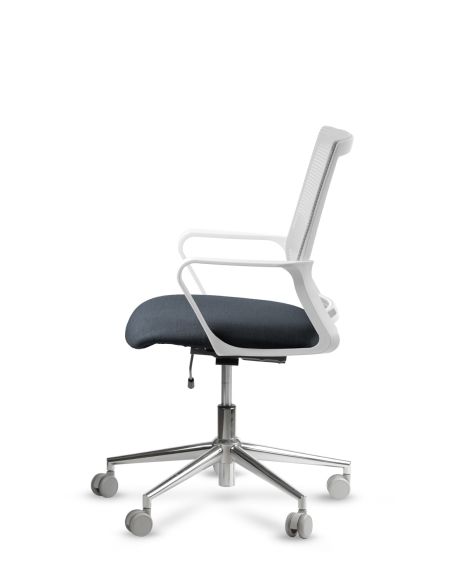 Silla de Trabajo LINK White Neumática Base Cromada