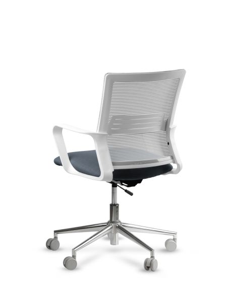 Silla de Trabajo LINK White Neumática Base Cromada
