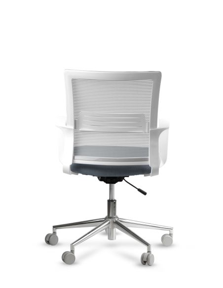 Silla de Trabajo LINK White Neumática Base Cromada