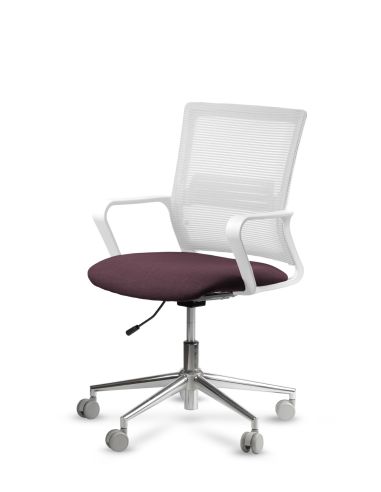 Silla de Trabajo LINK White Neumática Base Cromada