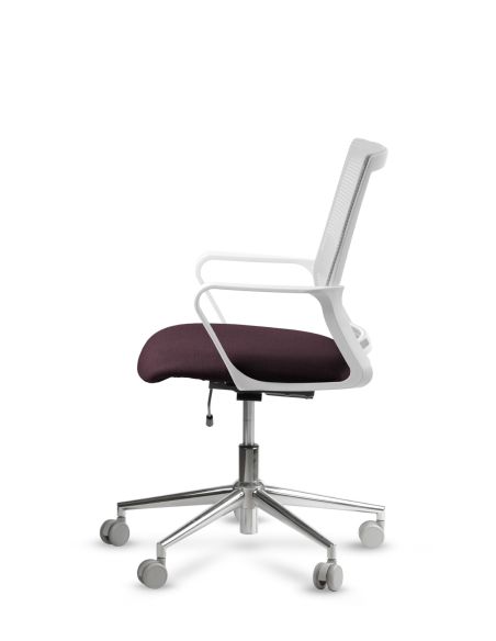Silla de Trabajo LINK White Neumática Base Cromada