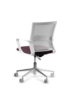 Silla de Trabajo LINK White Neumática Base Cromada 2