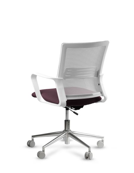 Silla de Trabajo LINK White Neumática Base Cromada