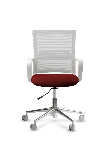 Silla de Trabajo LINK White Neumática Base Cromada