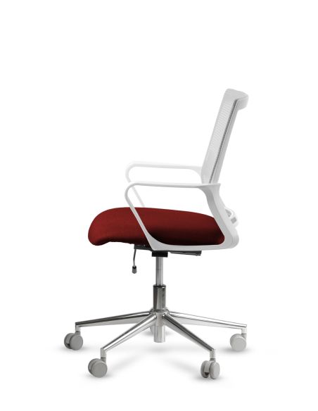 Silla de Trabajo LINK White Neumática Base Cromada