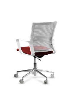 Silla de Trabajo LINK White Neumática Base Cromada 2