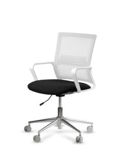 Silla de Trabajo LINK White Neumática Base Cromada
