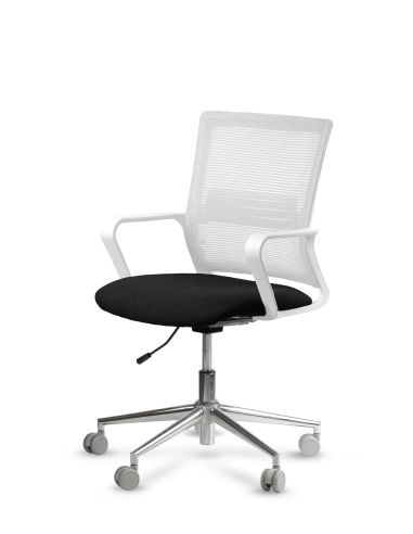 Silla de Trabajo LINK White Neumática Base Cromada