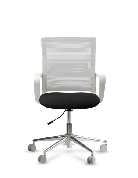 Silla de Trabajo LINK White Neumática Base Cromada
