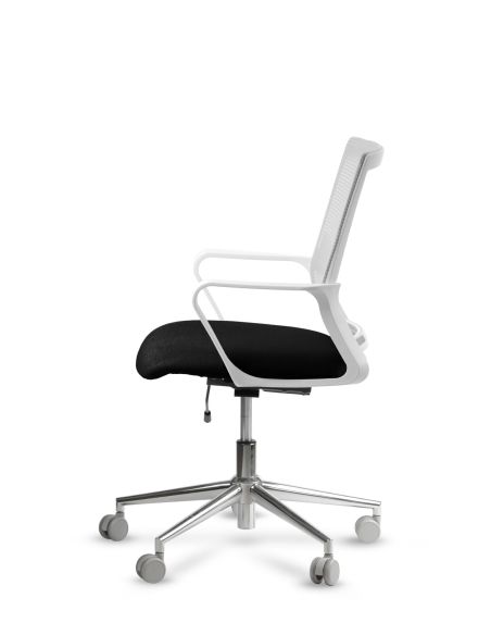 Silla de Trabajo LINK White Neumática Base Cromada
