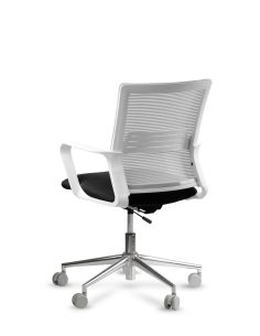 Silla de Trabajo LINK White Neumática Base Cromada 2