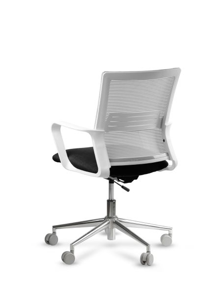 Silla de Trabajo LINK White Neumática Base Cromada