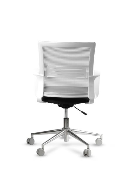 Silla de Trabajo LINK White Neumática Base Cromada