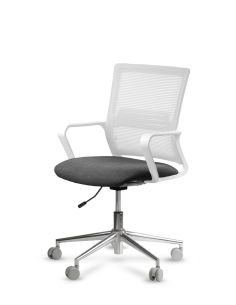 Silla de Trabajo LINK White Neumática Base Cromada