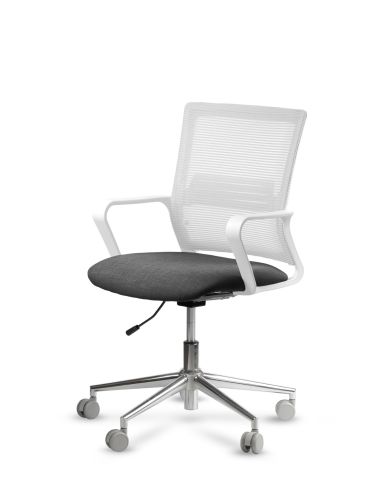 Silla de Trabajo LINK White Neumática Base Cromada