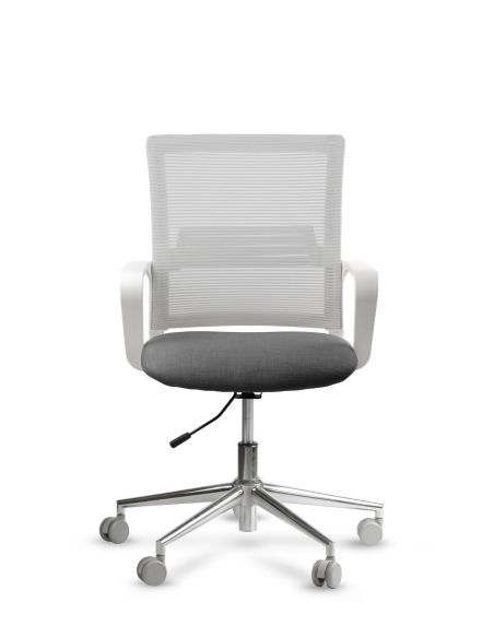 Silla de Trabajo LINK White Neumática Base Cromada
