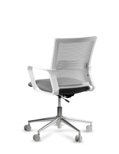 Silla de Trabajo LINK White Neumática Base Cromada 2