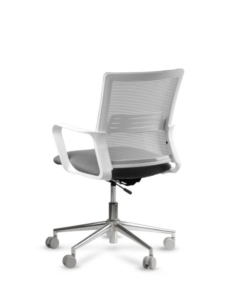 Silla de Trabajo LINK White Neumática Base Cromada