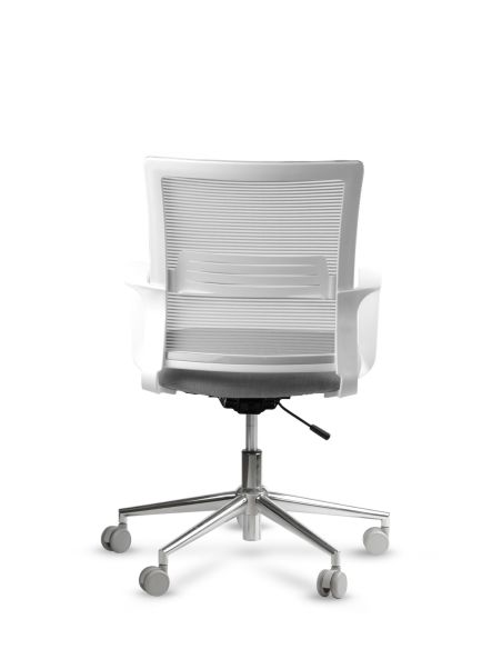 Silla de Trabajo LINK White Neumática Base Cromada