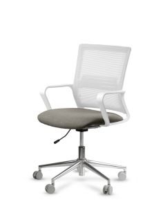 Silla de Trabajo LINK White Neumática Base Cromada