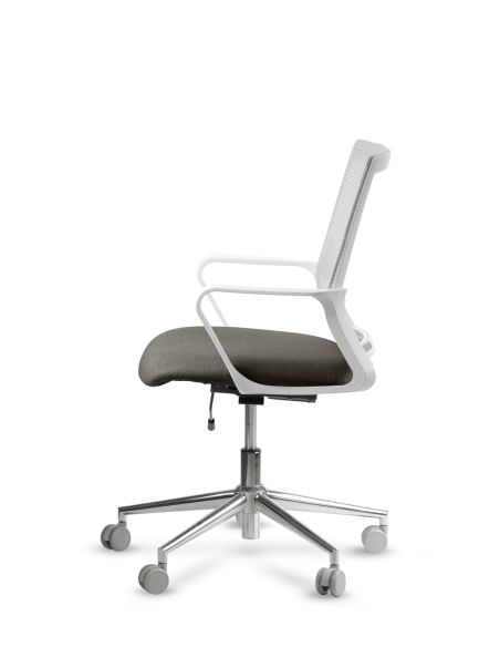 Silla de Trabajo LINK White Neumática Base Cromada