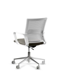 Silla de Trabajo LINK White Neumática Base Cromada 2