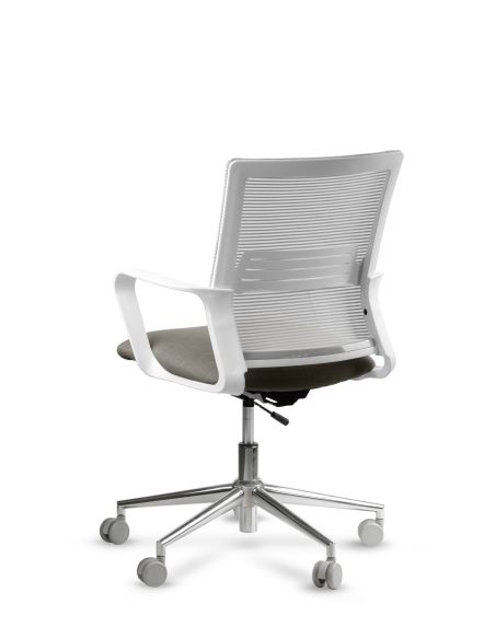 Silla de Trabajo LINK White Neumática Base Cromada