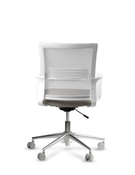 Silla de Trabajo LINK White Neumática Base Cromada